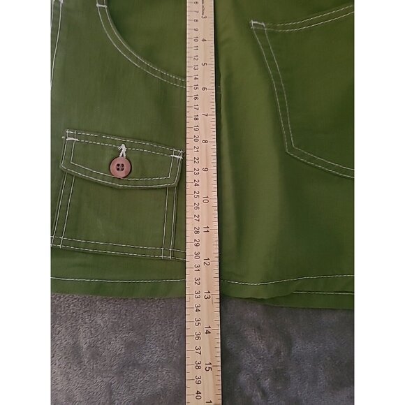 Chazz Vintage 90s Women High Waisted Olive Green Short Sz 9 Made USA 100% Nylon - Picture 9 of 15